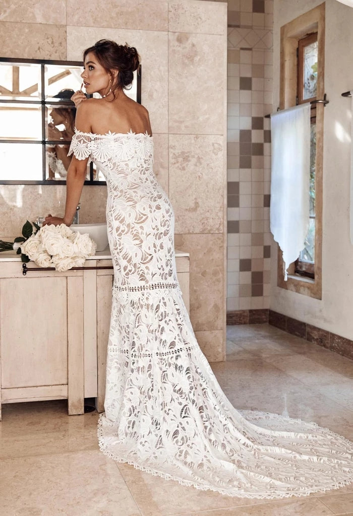 Spanish Boho Wedding Dress Lace