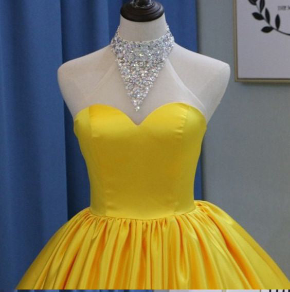 puffy yellow quinceanera dresses