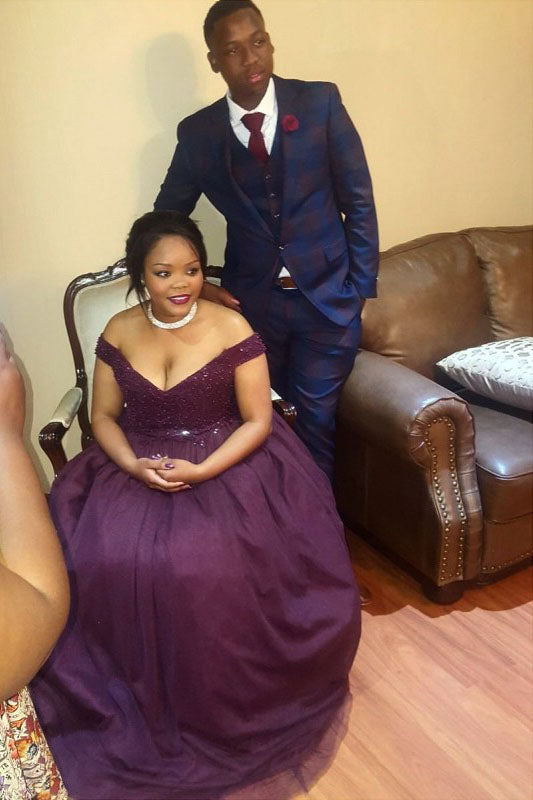 matching prom couples purple