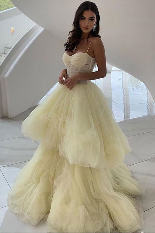 Layered tulle outlet prom dress