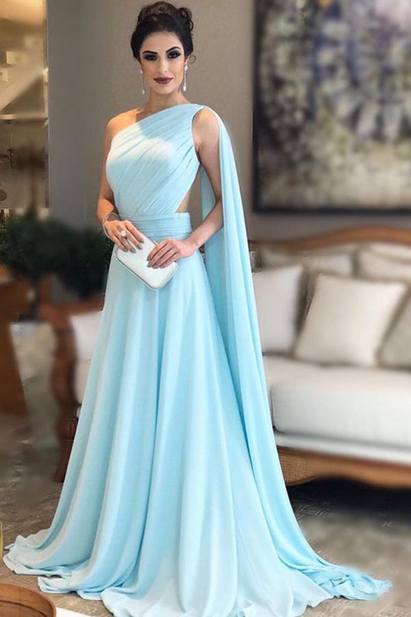 Illusion Chiffon Long Prom Dress with Embroidery