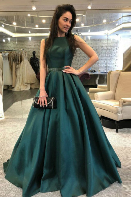 Jade Backless Evening Dress Elegant Sleeveless Long Formal Dress N1546