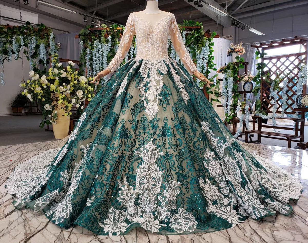 Emerald Green Ballroom Wedding Dresses