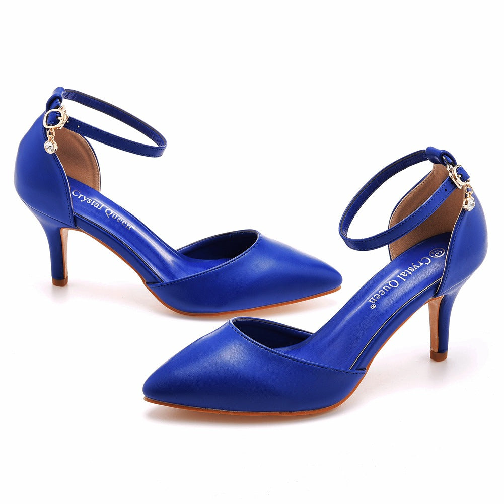 Women's Wedding Shoes Pointed Toe Ankle Strap Stiletto Heel