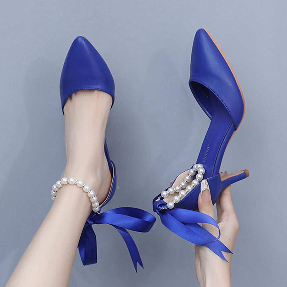 Matte Soft PU Leather Pointed Toe High Heels