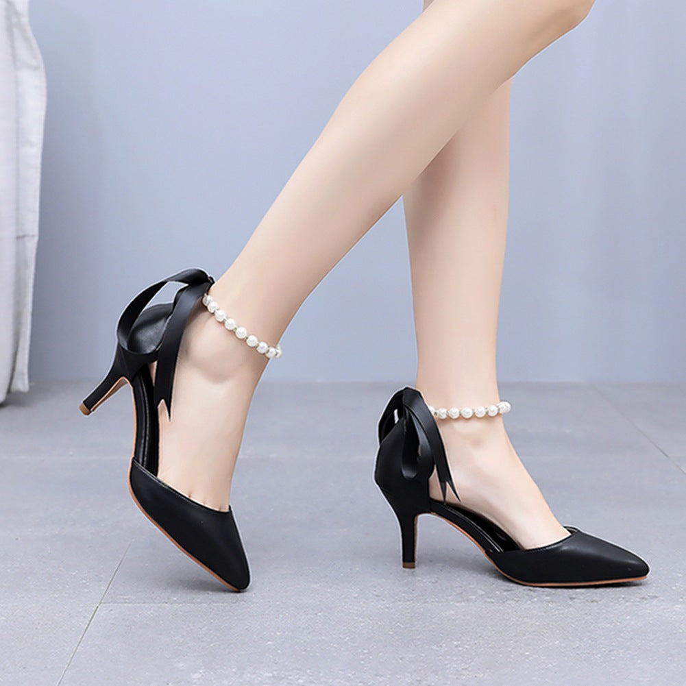 Matte Soft PU Leather Pointed Toe High Heels