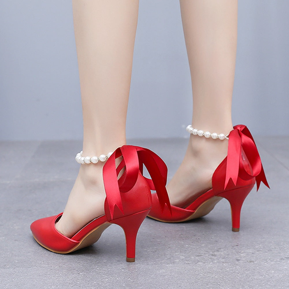 Matte Soft PU Leather Pointed Toe High Heels