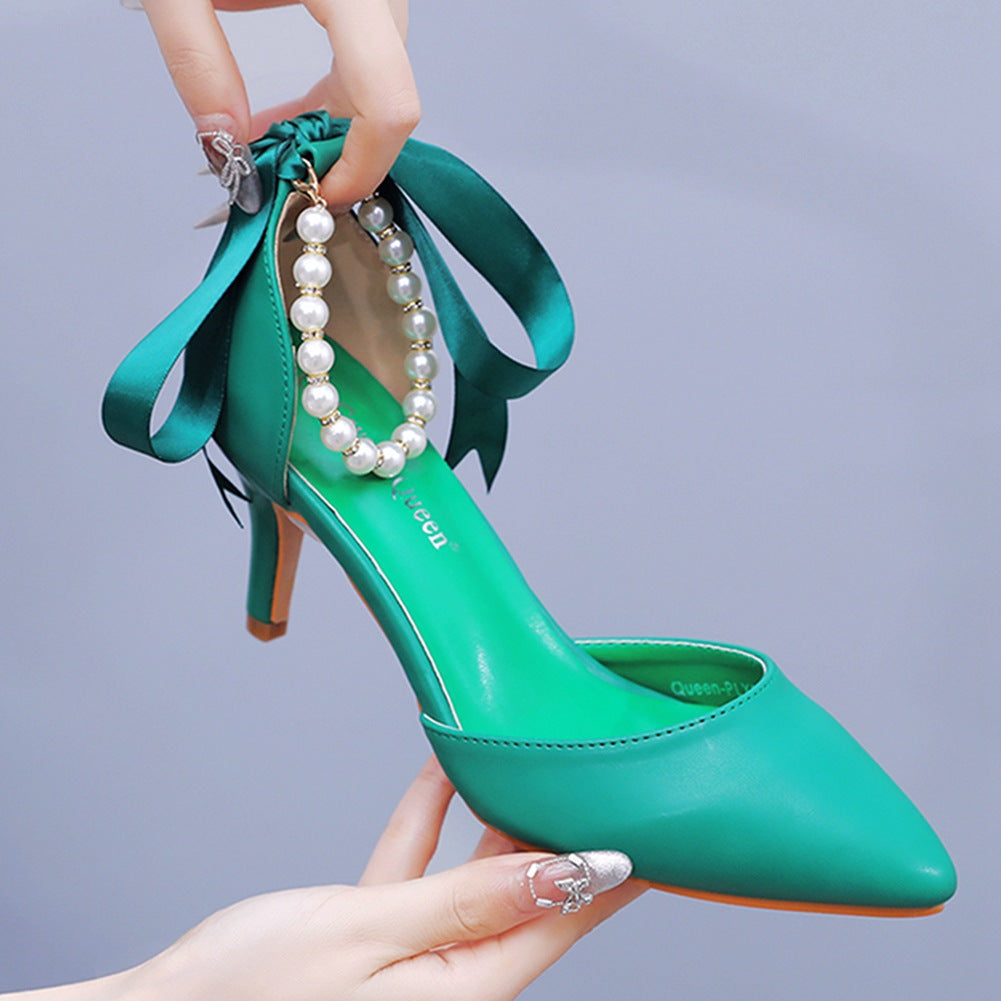 Matte Soft PU Leather Pointed Toe High Heels