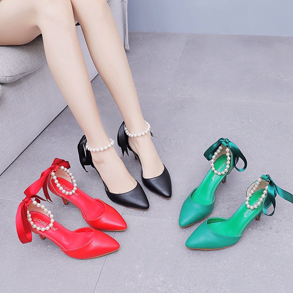 Matte Soft PU Leather Pointed Toe High Heels