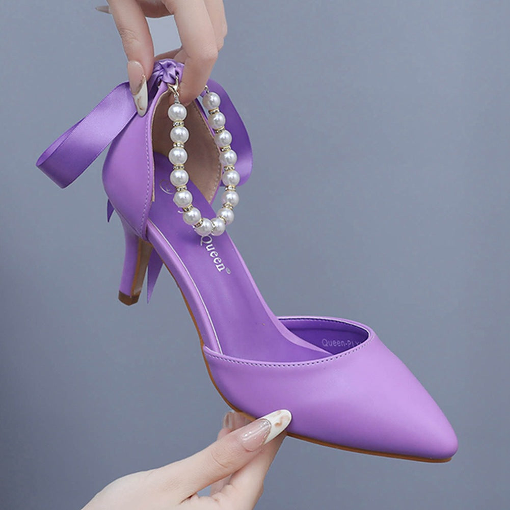 Matte Soft PU Leather Pointed Toe High Heels