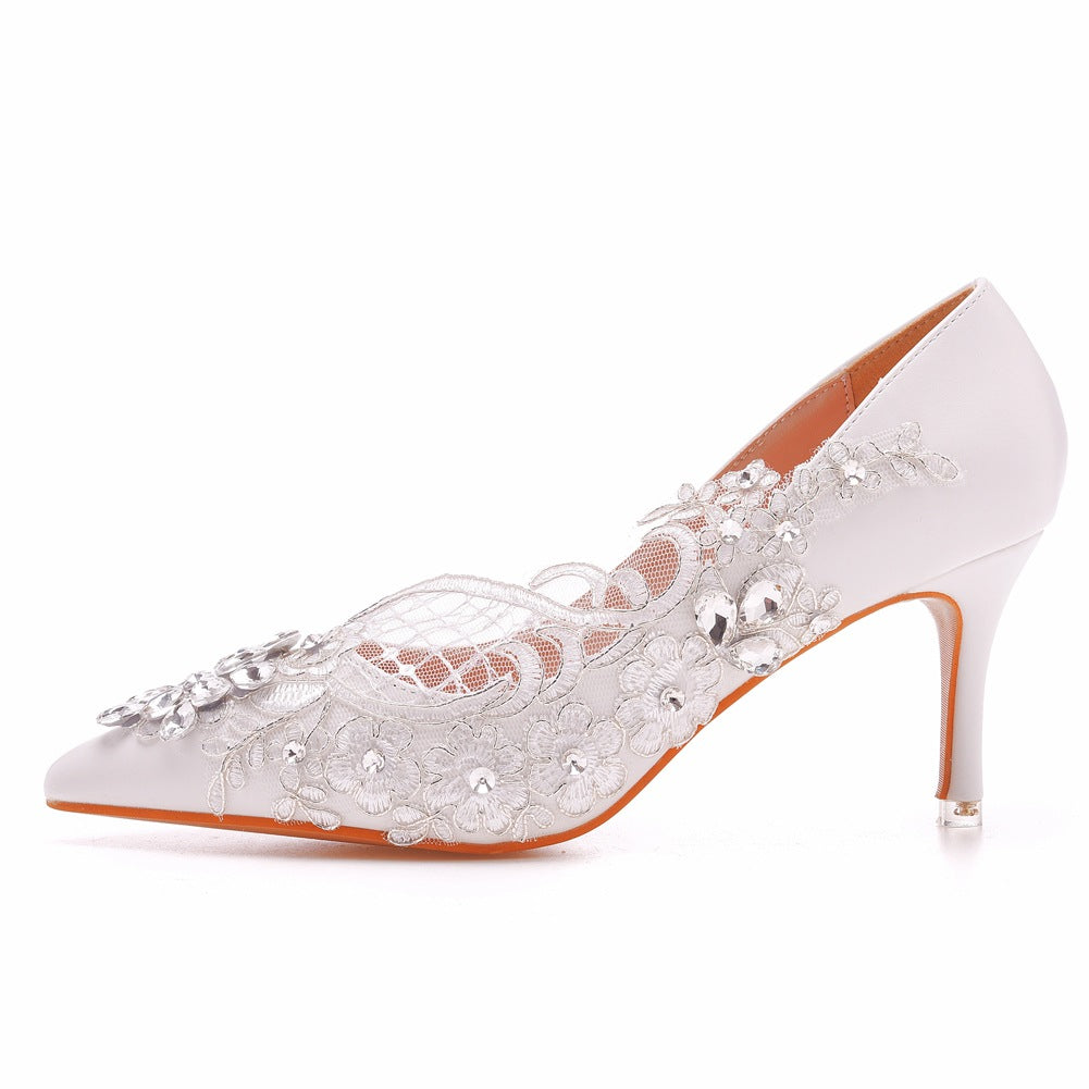 Women's Wedding Shoes Rhinestone Lace Stiletto