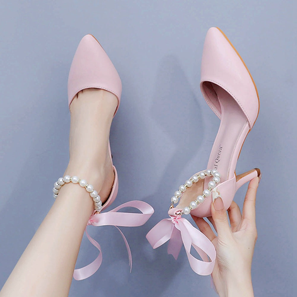 Matte Soft PU Leather Pointed Toe High Heels