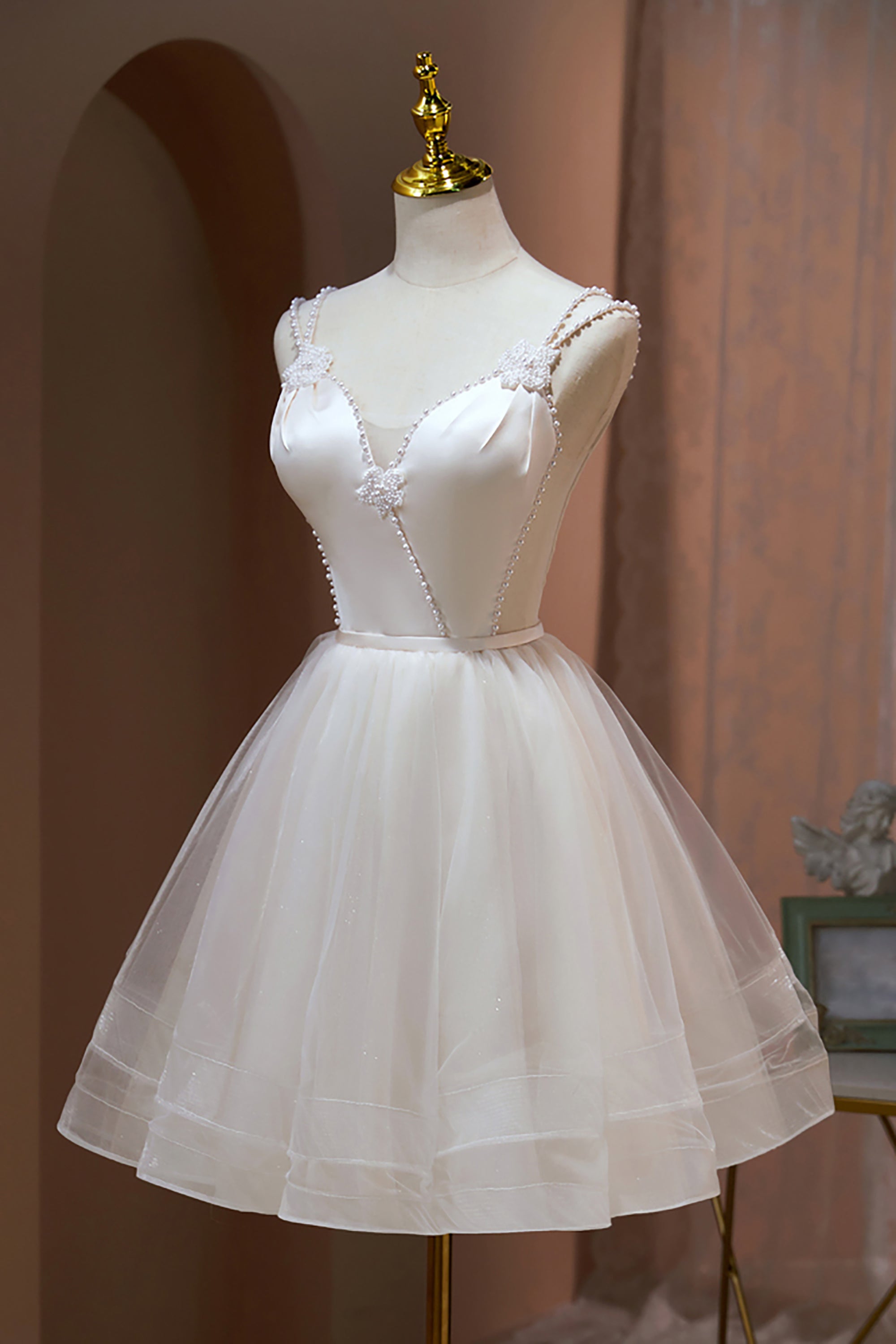 A-line Gorgeous Homecoming Dress with Pearls LJ0550