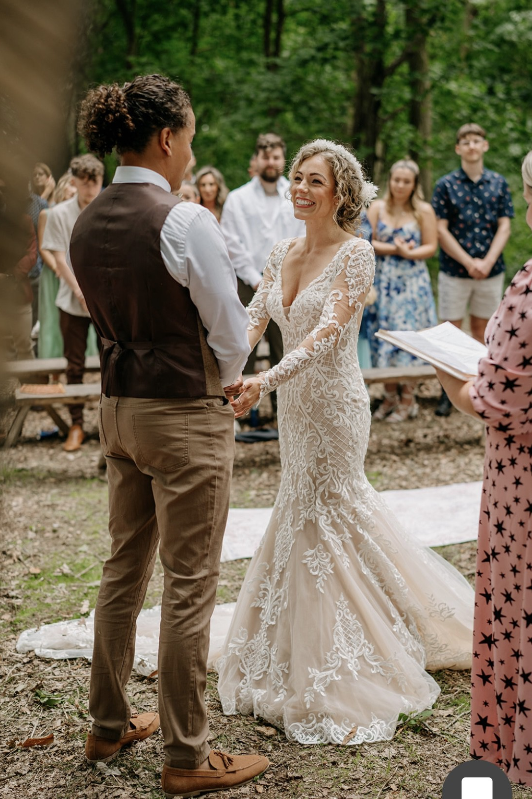 Long Sleeves Deep V-neck Lace Mermaid Wedding Dress