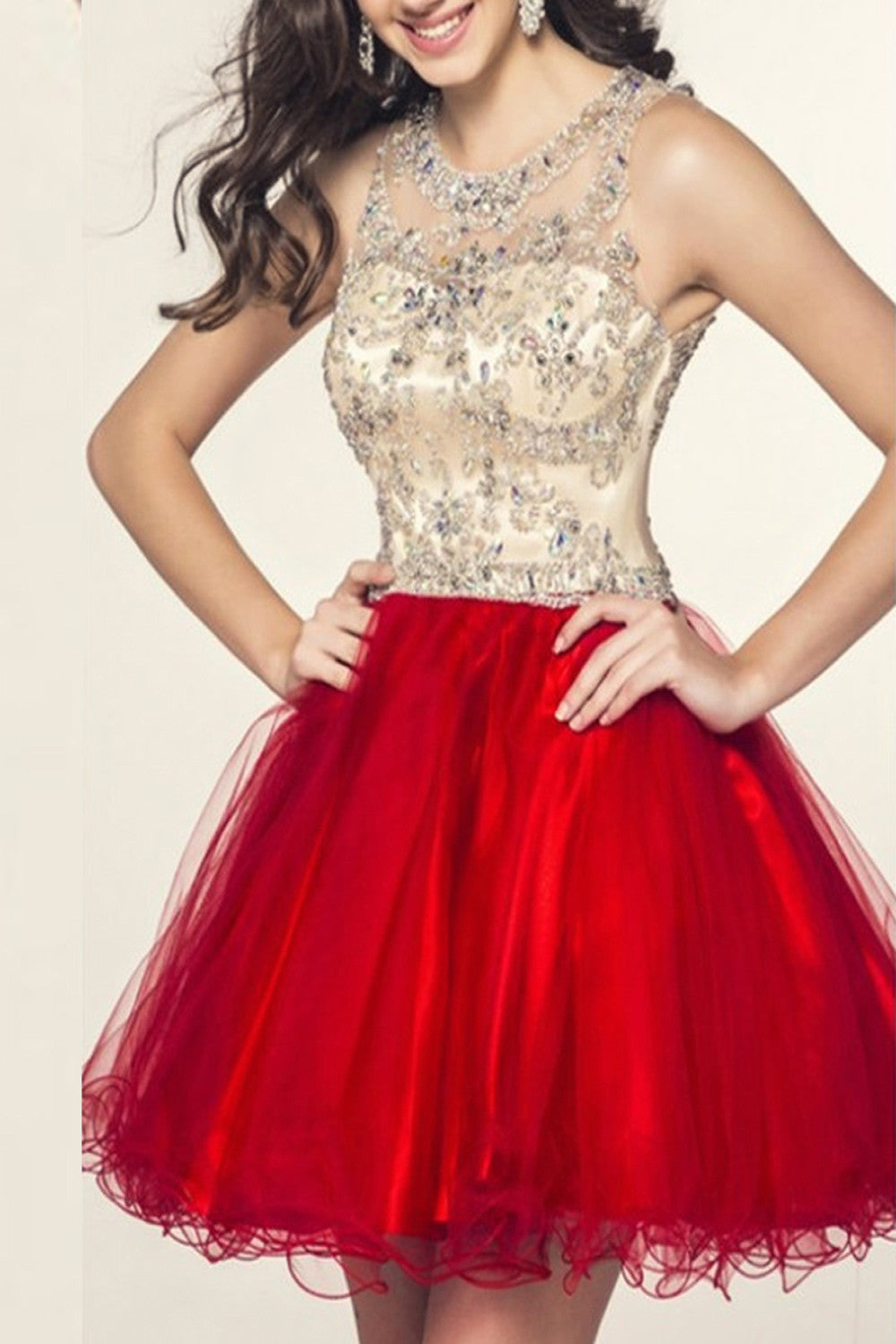 Charming Beading Short Prom Dresses Homecoming Dresses E86