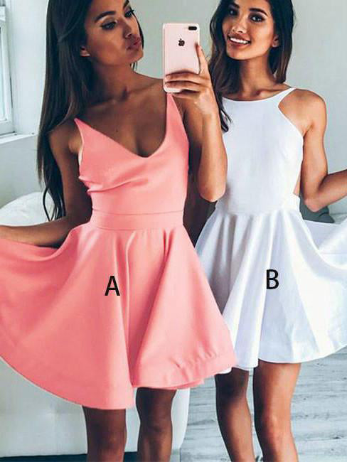 A Line V-Neck Sleeveless Short Prom Dresses Party Dresses Homecoming Dresses N257