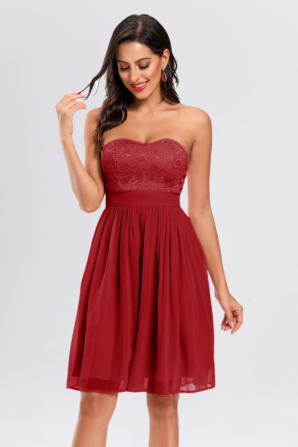 Sweetheart Strapless Short Prom Dresses Homecoming Dresses