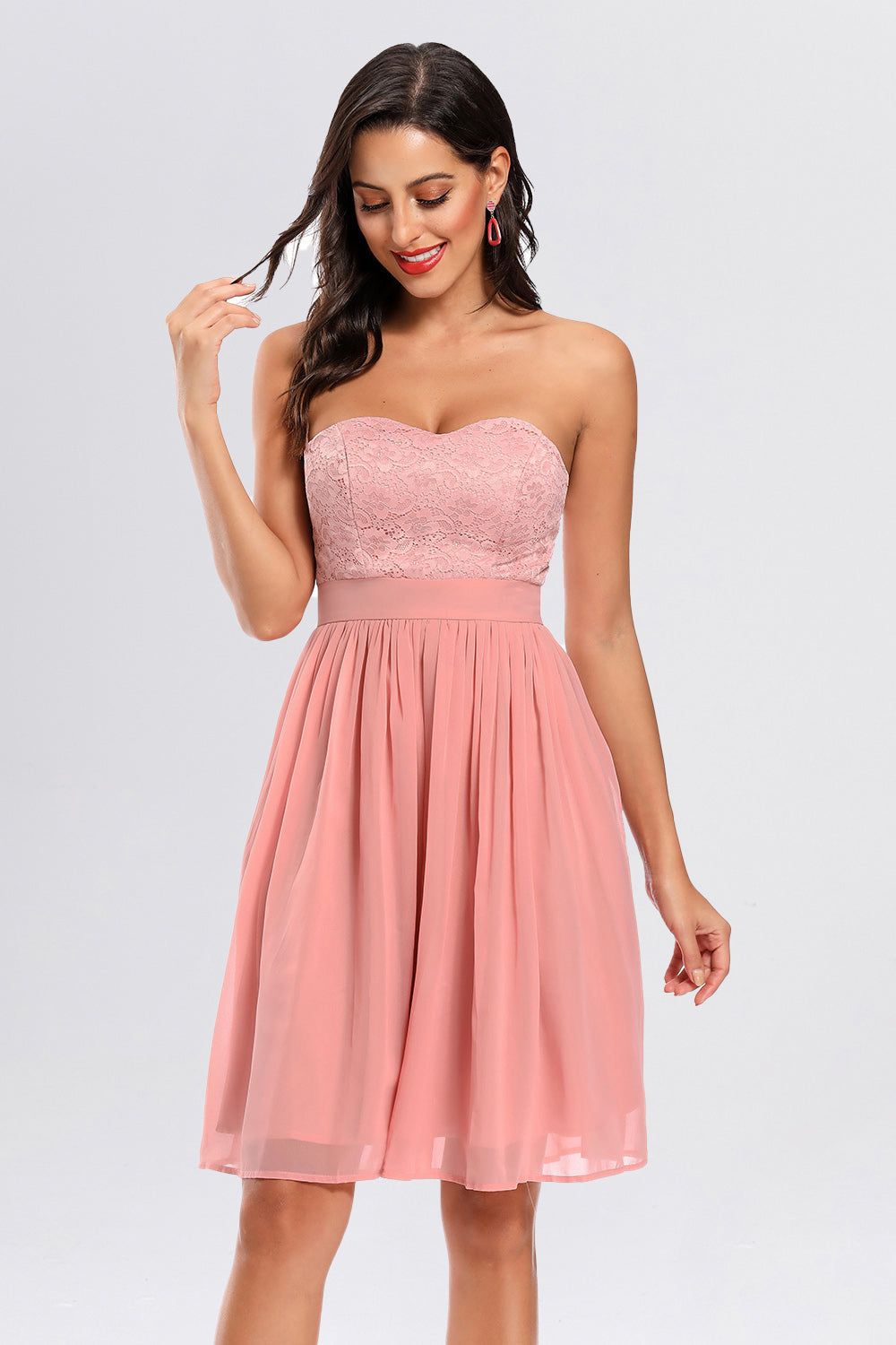 Sweetheart Strapless Short Prom Dresses Homecoming Dresses