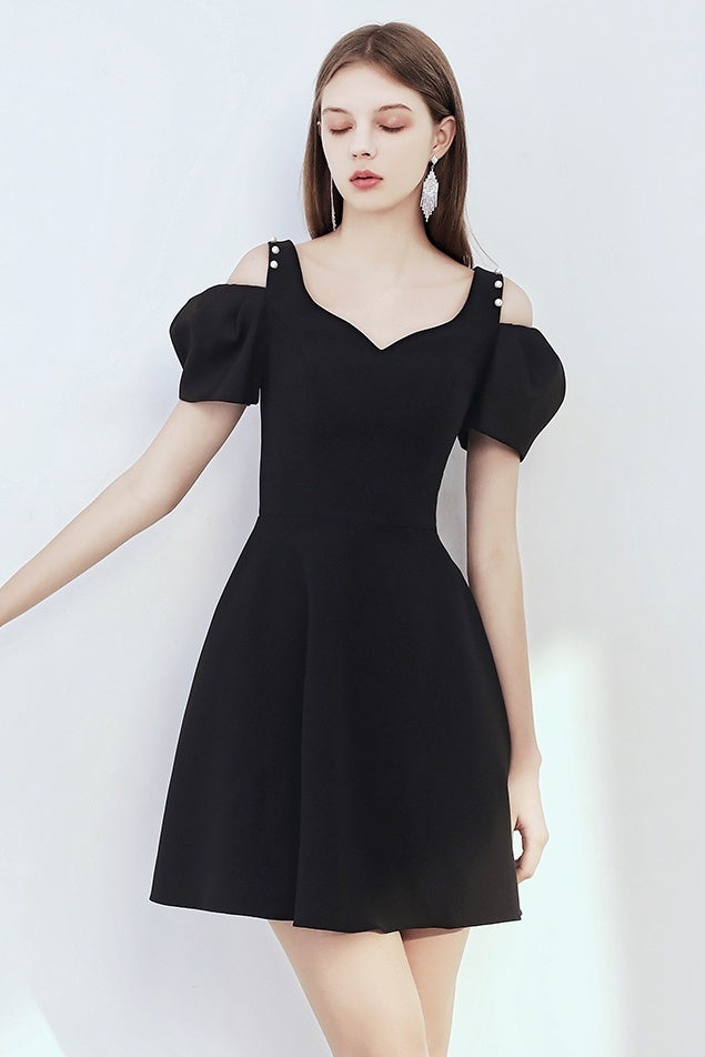 Style Black Short Prom Dresses Vintage Cute Homecoming Dresses Y0013