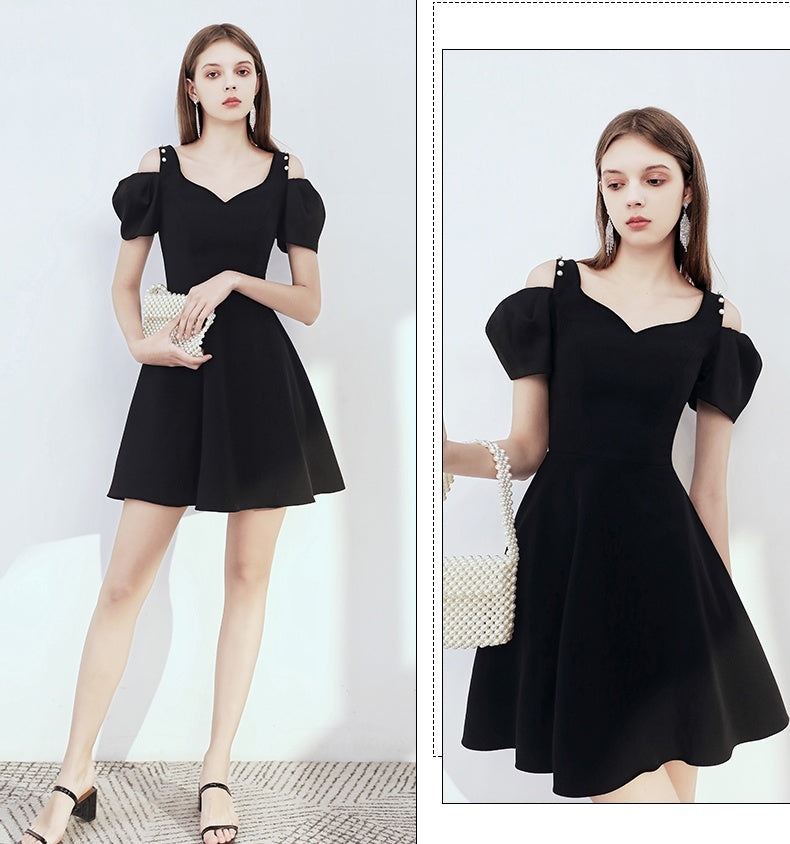 Style Black Short Prom Dresses Vintage Cute Homecoming Dresses Y0013