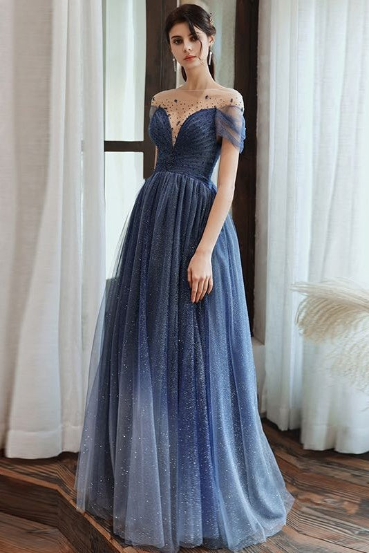 Blue ombre long dress best sale