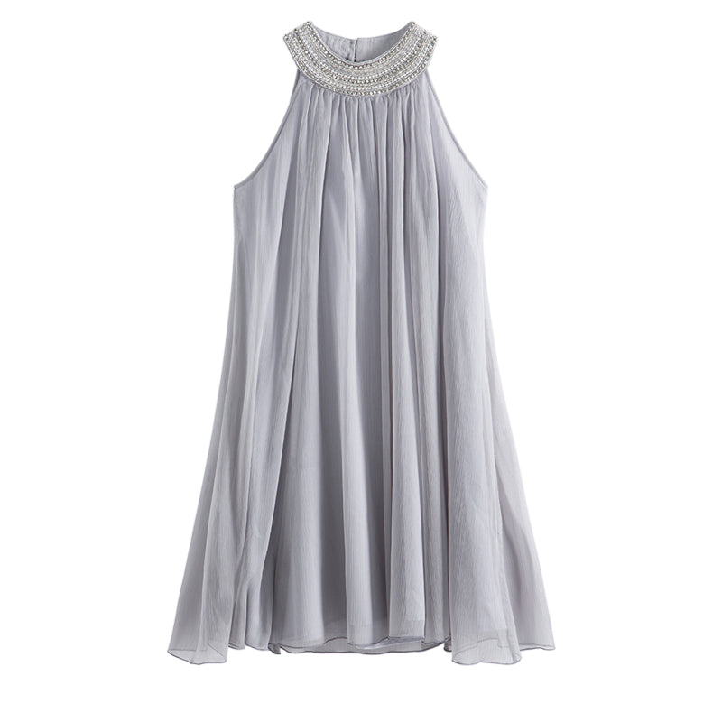 Casual Short Sleeveless Gray Homecoming Dresses Cute Party Dresses Y0221