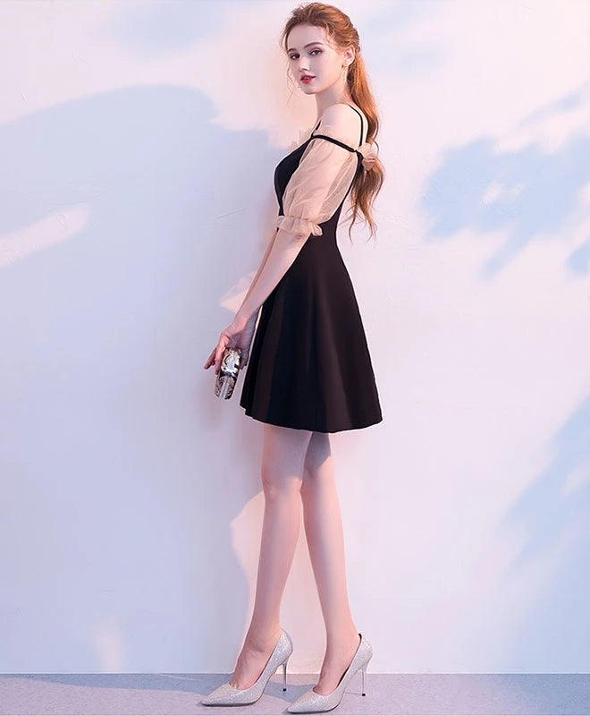 Vintage Simple Black Short Homecoming Dresses