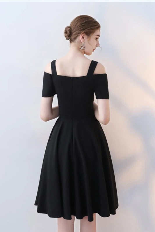 Modest A Line Style Short Homecoming Dress Little Black Dress Y0288