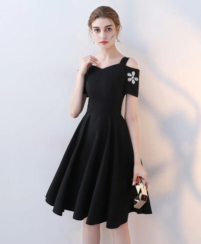 Modest A Line Style Short Homecoming Dress Little Black Dress Y0288