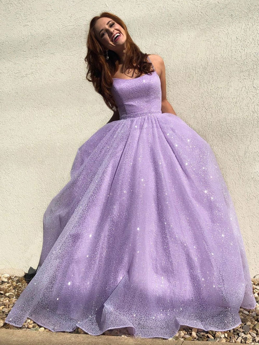 Classy Spaghetti Straps Long Princess Prom Dresses Sweet 16 Dresses Y0333