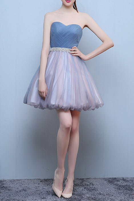 Princess Sweetheart Beading Tulle Short Homecoming Dresses