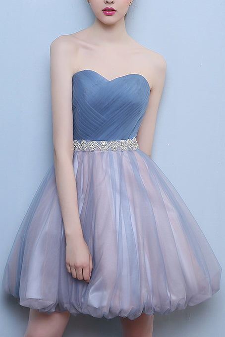 Princess Sweetheart Beading Tulle Short Homecoming Dresses