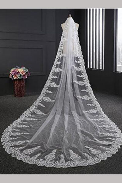 ElieHouse Women's Custom Made Sequins Sparkly Chapel Wedding Bridal Veil+Comb,V005