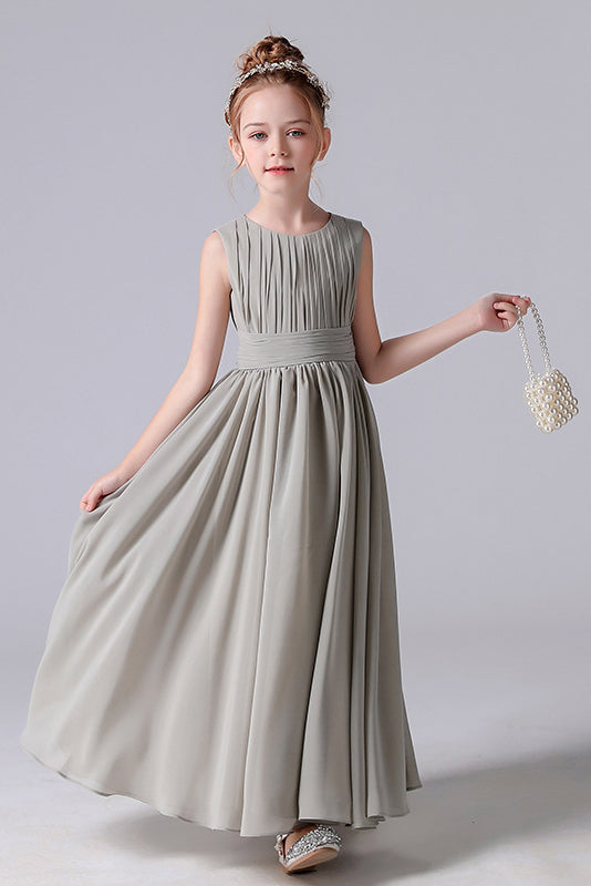 A Line Ankle length Flower Girl Dresses With Bow