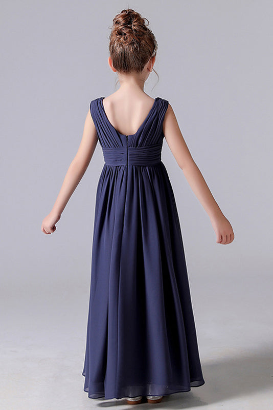 A Line Chiffon Sleeveless Flower Girl Dress