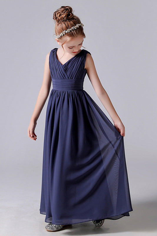 A Line Chiffon Sleeveless Flower Girl Dress