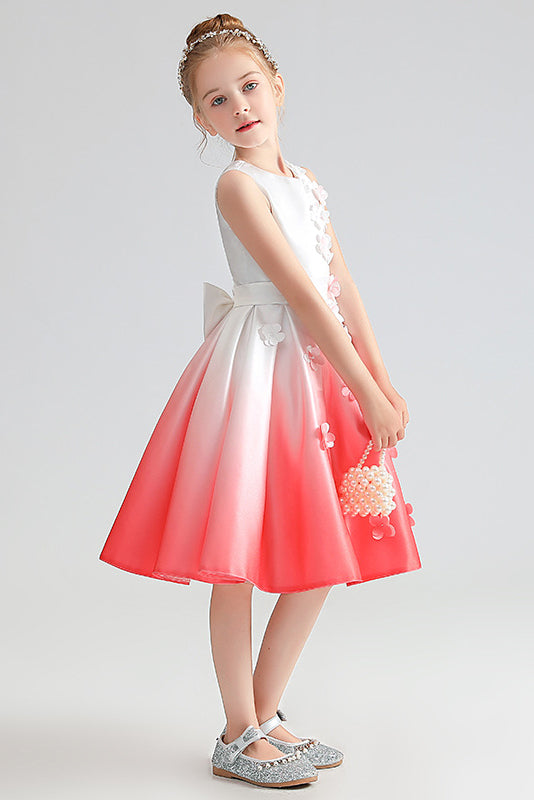 Cute Sleeveless Flower Girl Dresses With Bow Belt