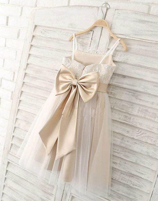 Cute Straps Flower Girl Dresses Princess Flower Girl Dresses Tulle Flower Girl Dresses With Ribbon