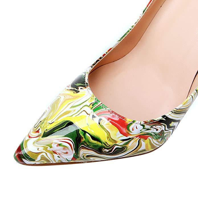 High-heels with Colorful Patterns Fashion Evening Party Shoes yy01