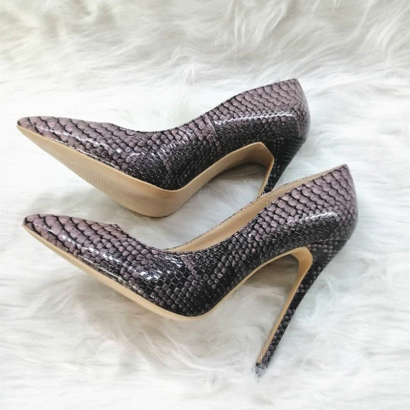 High-heels with Purple Snakeskin Pattern Fashion Women Party Shoes yy13