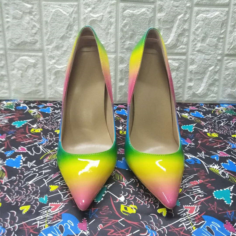 High-heels with Colourful Patterns Fashion Women Party Shoes yy02