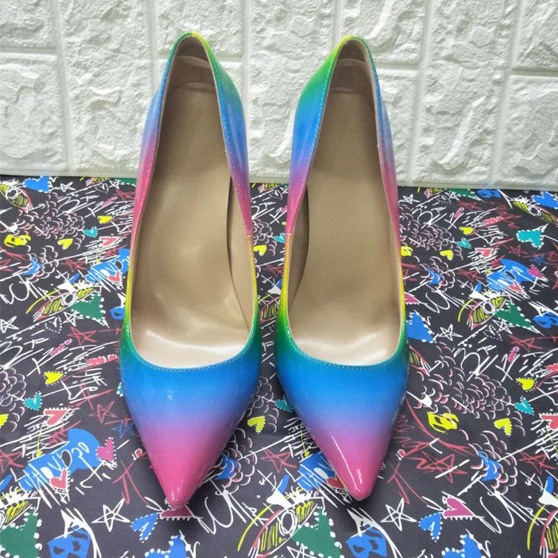 High-heels with Colourful Patterns Fashion Women Party Shoes yy02