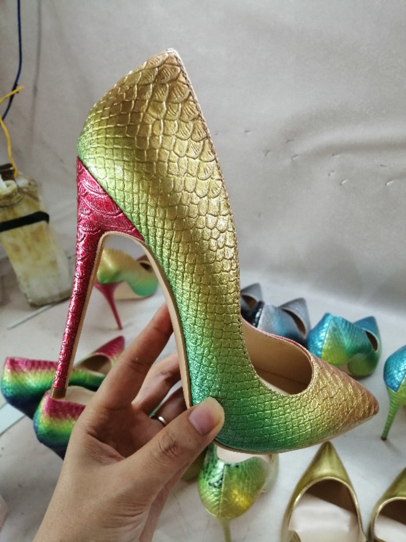 High-heels with Snakeskin Patterns Fashion Women Party Shoes yy22-1